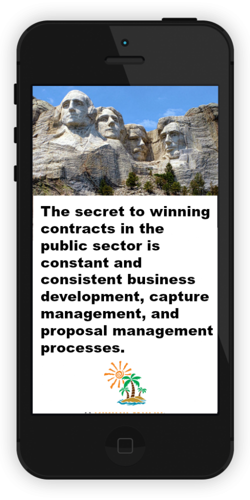 Winning government contracts: The secret to winning government contracts in the public sector is constant and consistent business development, capture management, and proposal management processes.